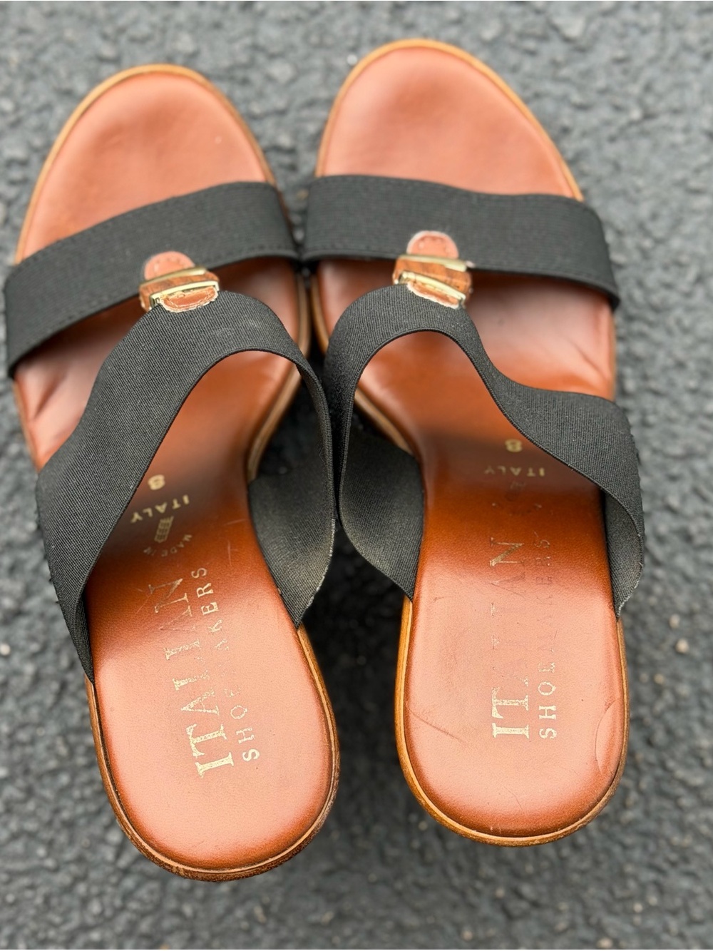Italian Shoemakers Wedged Sandals Size 8 Made in Italy